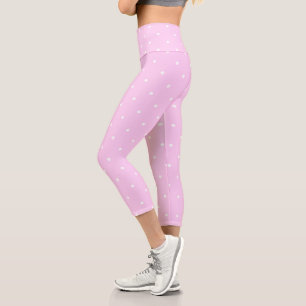 Leggings Capri Lavanda Rosa con puntos blancos