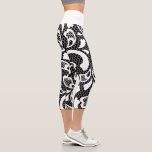 Leggings Capri Lazo blanco y negro