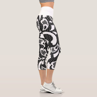 Leggings Capri Lazo blanco y negro