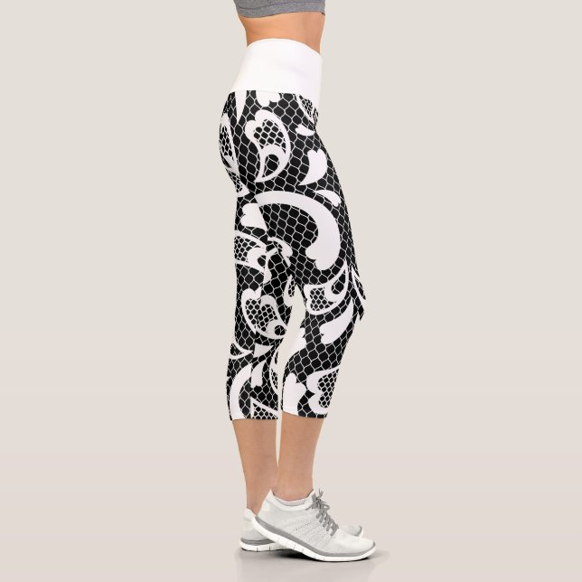 Leggings Capri Lazo blanco y negro (Derecha)