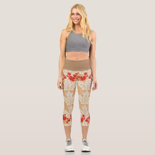 LEGGINGS CAPRI LEAVES ON LEAVES (CANADA FLAG) BY MASANSER