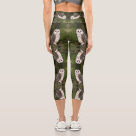 Leggings Capri Lechuza Barn Occidental - Pintura de acuarela mezc