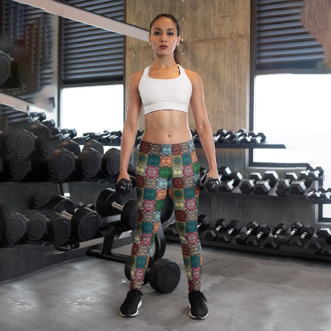 Leggings Capri Lechuzas geométricas (Subido por el creador)