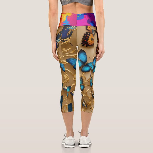 Leggings Capri Legado de mariposa (Reverso )