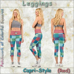 Leggings Capri LEGADOS DE ESTILO CAPRI - Parche de colores   Med.<br><div class="desc">(* NOTA *: Las imágenes florales de la cintura pueden ser eliminadas, cambiadas a una imagen de su elección, o texto personalizado.) Una imagen de las cuadradas de color al estilo de los mosaicos se muestra en estas coloridas leyendas de estilo capri. Disponible en cinco tamaños para mujeres (XS, S,...</div>