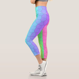 Leggings Capri Leggencias capri geométricas en arco iris brillant