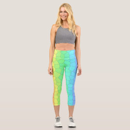Leggings Capri Leggencias capri geométricas en arco iris brillant