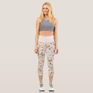 Leggings Capri Leggencias de acuarela floral