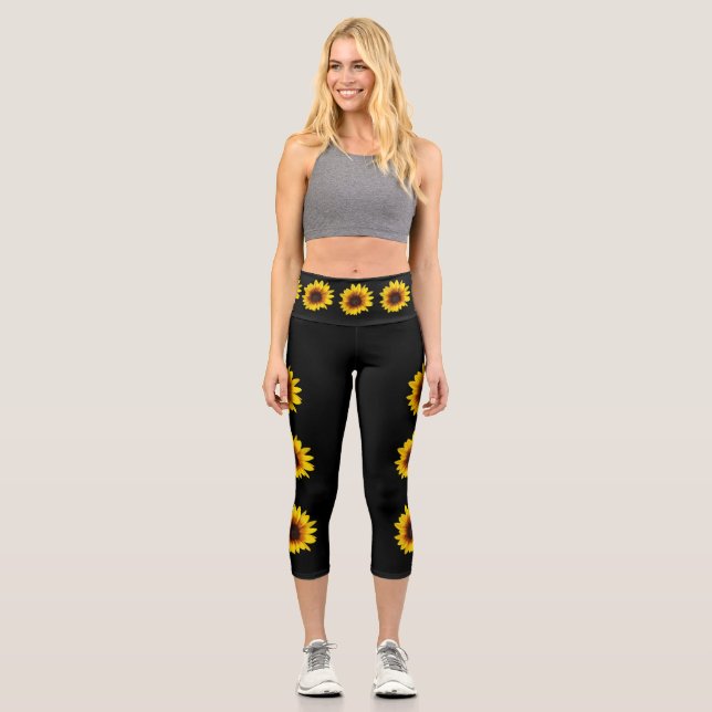 Leggings Capri Leggencias de capri de girasol (Anverso)