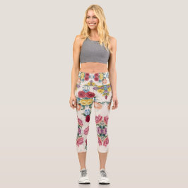 Leggings Capri Leggencias de elegancia floral8