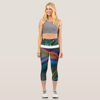 Leggings Capri Leggin de Impresión de Red Digital Abstracta de Ci