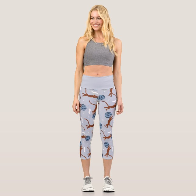 Leggings Capri Leggins Capri yoga colección Animals Outer Space (Anverso)