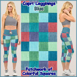 Leggings Capri LEGISLACIONES DE ESTILO CAPRI - Parche de color  <br><div class="desc">(* NOTA *: Las imágenes florales de la cintura pueden ser eliminadas, cambiadas a una imagen de su elección, o texto personalizado.) Una imagen de las cuadradas de color al estilo de los mosaicos se muestra en estas coloridas leyendas de estilo capri. Disponible en cinco tamaños para mujeres (XS, S,...</div>