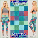Leggings Capri LEGISLACIONES DE ESTILO CAPRI - Parche de color  <br><div class="desc">(* NOTA *: Las imágenes florales de la cintura pueden ser eliminadas, cambiadas a una imagen de su elección, o texto personalizado.) Una imagen de las cuadradas de color al estilo de los mosaicos se muestra en estas coloridas leyendas de estilo capri. Disponible en cinco tamaños para mujeres (XS, S,...</div>