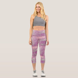Leggings Capri Leguas Capri de la libélula rosa