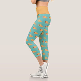 Leggings Capri Leguas de Capri azul y beige color de agua