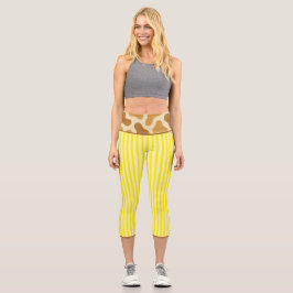 LEGGINGS CAPRI "LEMONADE SAFARI" - HIGH-WAISTED CAPRI PANTS