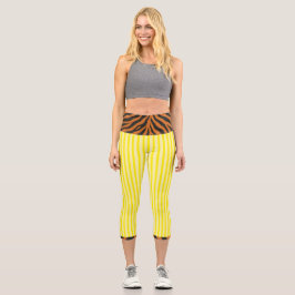 LEGGINGS CAPRI "LEMONADE TIGRESS" - HIGH-WAISTED CAPRI PANTS