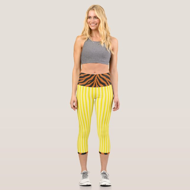 LEGGINGS CAPRI "LEMONADE TIGRESS" - HIGH-WAISTED CAPRI PANTS (Anverso)
