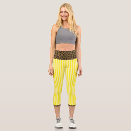 LEGGINGS CAPRI "LEMONADE WILDCAT" - HIGH-WAISTED CAPRI PANTS