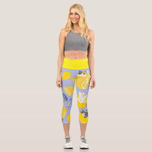 Leggings Capri Lemones Y Gatos Cortados