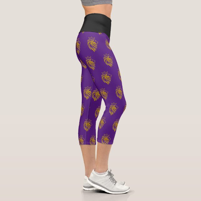 Leggings Capri León con Corona - Estilo Dorado 2 (Derecha)