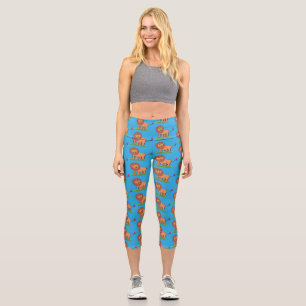 Leggings Capri León feliz con ilustracion personalizado de maripo