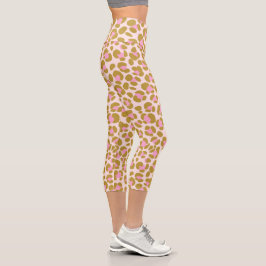 Leggings Capri Leopard Beige Sage Pink