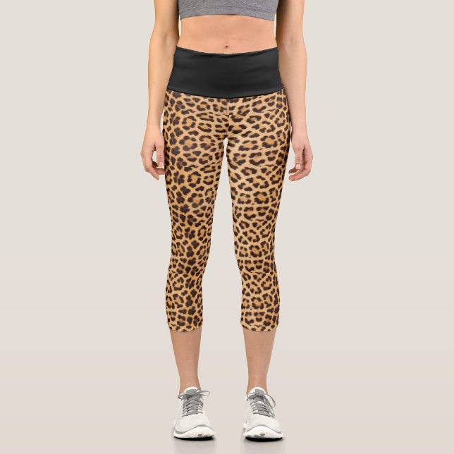 LEGGINGS CAPRI LEOPARD IMPRESIÓN CAPRI YOGA PANTALLAS LEGGINS (Anverso)
