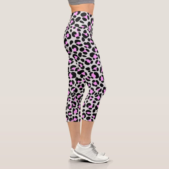 Leggings Capri Leopardo gris morado negro (Derecha)
