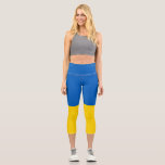 Leggings Capri Letreras de capri de la bandera de Ucrania<br><div class="desc">Banderas de las naciones del mundo en alta resolución para que se exhiban con orgullo.</div>
