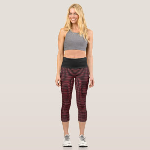 Leggings Capri Leyenda Capri Rojo y Negro de alto deseo