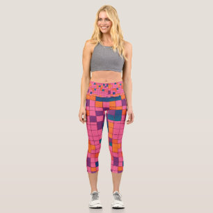 Leggings Capri Leyenda de bloques rojos