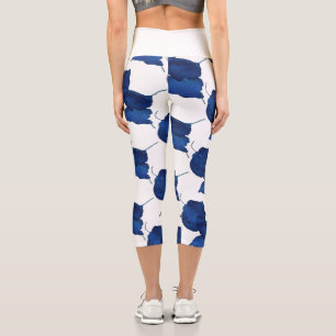 Leggings Capri Leyenda de hoja de árbol de albaricoque estilizado