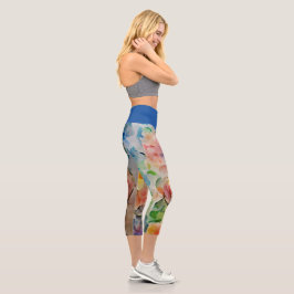 Leggings Capri Leyenda Floral Capri De Alta Desorientación