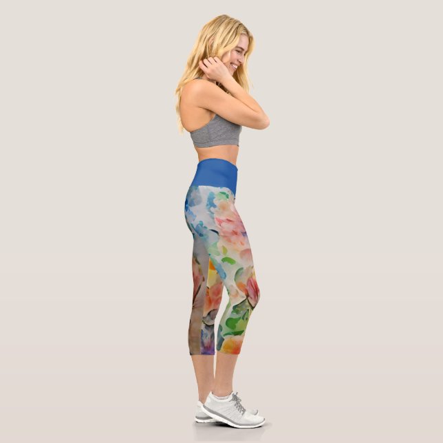 Leggings Capri Leyenda Floral Capri De Alta Desorientación (Derecha)