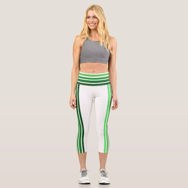Leggings Capri Leyendas - Bandas de colores verdes (Anverso)