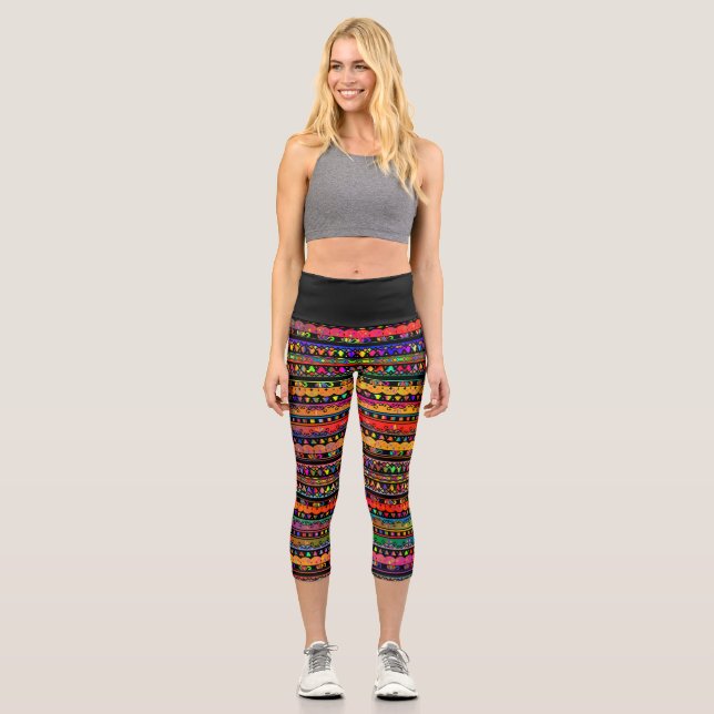 Leggings Capri Leyendas capri con diseño bohemio (Anverso)
