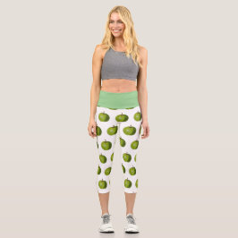 Leggings Capri Leyendas Capri con un diseño de manzana verde