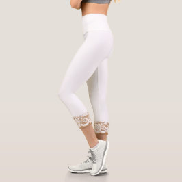 Leggings Capri Leyendas Capri de Bonito de encaje blanco