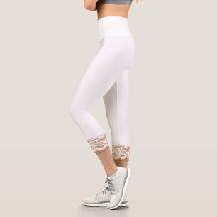 Leggings Capri Leyendas Capri de Bonito de encaje blanco