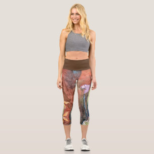 Leggings Capri Leyendas capri de uso activo con botánica abstract