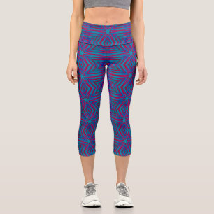 Leggings Capri Leyendas Capri Geométricas Estelares Rojas y Azule