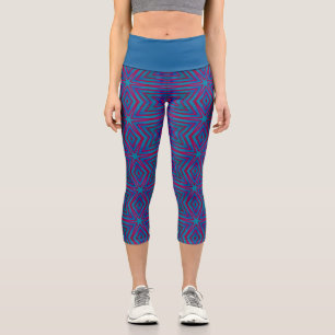 Leggings Capri Leyendas Capri Geométricas Estelares Rojas y Azule