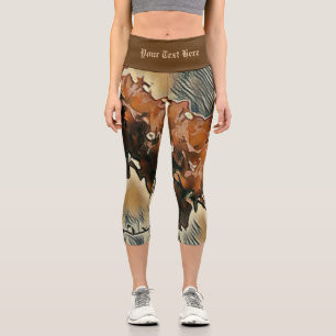 Leggings Capri Leyendas de arte de árbol Rosa