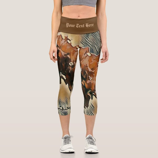 Leggings Capri Leyendas de arte de árbol Rosa (Anverso)