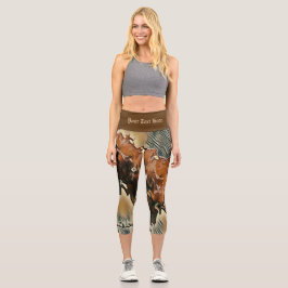 Leggings Capri Leyendas de arte de árbol Rosa