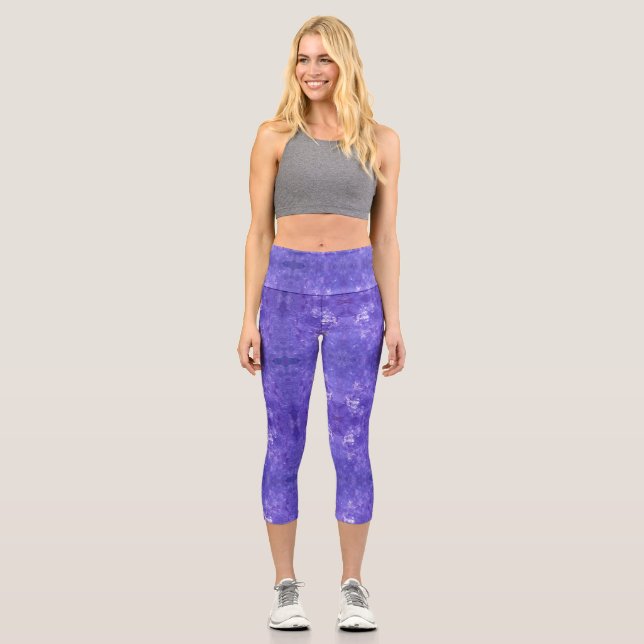 Leggings Capri Leyendas de arte Purple Moon Jelly Gouache (Anverso)