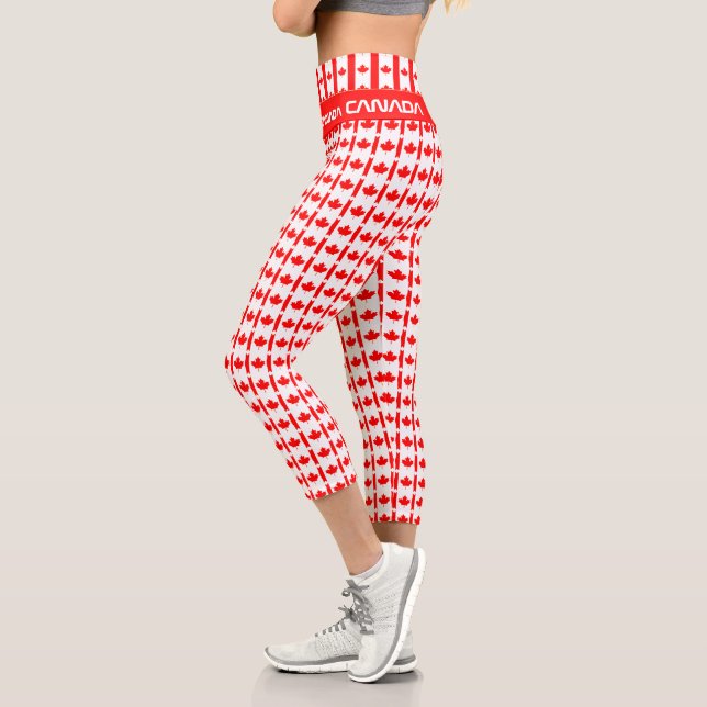 Leggings Capri Leyendas de la bandera canadiense, Canadá, fitness (Izquierda)