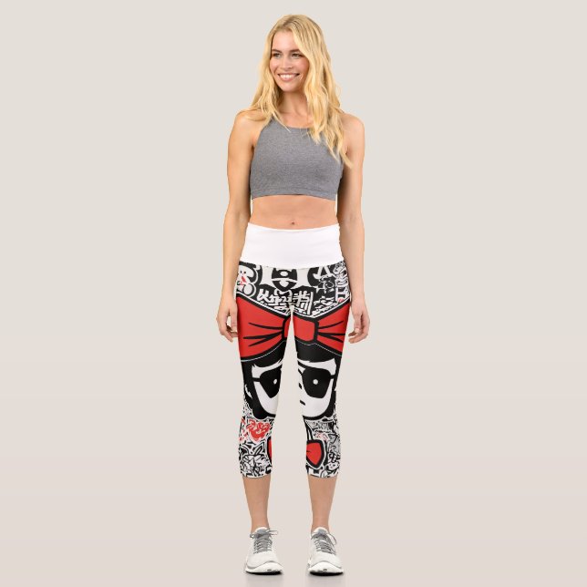 Leggings Capri Leyendas de Moda de graffiti: Keith Haring x Ba ja (Anverso)